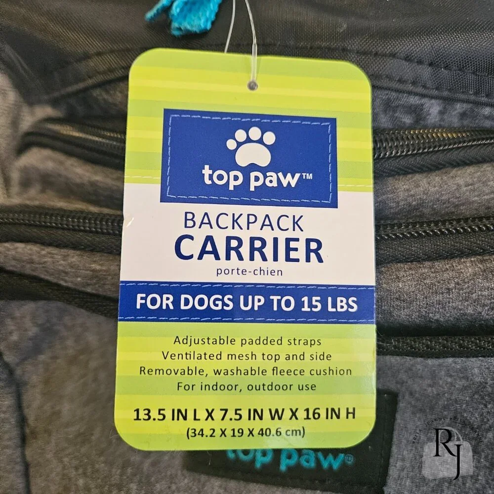 Top Paw Backpack Pet Carrier – Small Pets (NWT)